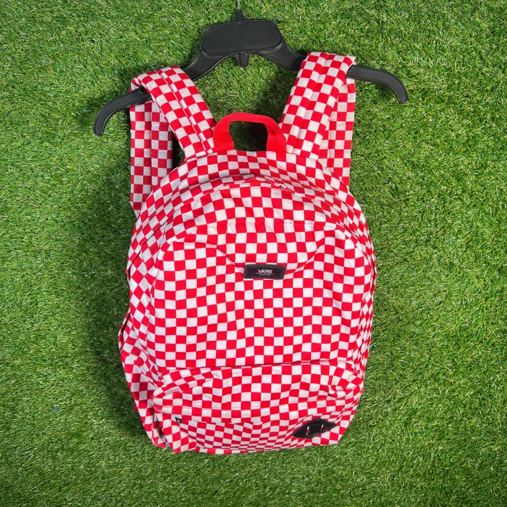 Vans Old Skool Backpack Red White Checkerboard Skate School Bag 3864
